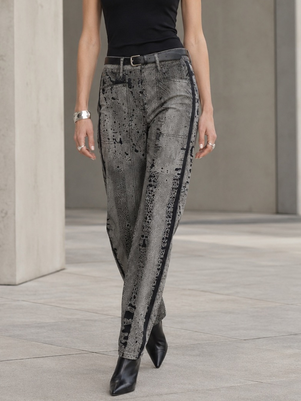 Annette Görtz Cady Abstract Print Cropped Jeans | EU 36